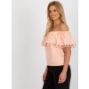Marhuľová blúzka s čipkou a odhalenými ramenami