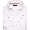 Biela pánska košeľa so vzormi a dlhým rukávom