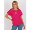 Tmavoružové dámske tričko s malou potlačou