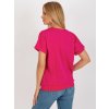 Tmavoružové dámske tričko s malou potlačou