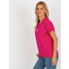 Tmavoružové dámske tričko s malou potlačou