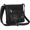 Pánska čierna kožená messenger taška