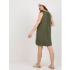 Khaki voľné minišaty bez rukávov