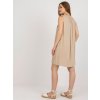 Béžové voľné minišaty bez rukávov