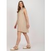Béžové voľné minišaty bez rukávov