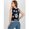 Tmavomodrý top s kvetinovou potlačou