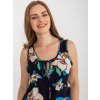 Tmavomodrý top s kvetinovou potlačou