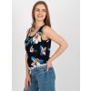 Tmavomodrý top s kvetinovou potlačou