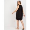 Čierne voľné minišaty bez rukávov