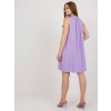 Svetlofialové voľné minišaty bez rukávov