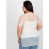 Svetlobéžová dvojdielna priesvitná blúzka s nášivkou
