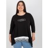 Čierna asymetrická tunika s potlačou