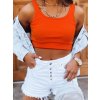 Oranžový rebrovaný crop top MY DARLING