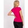 Tmavoružové dámske tričko s výstrihom