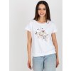 Biele tričko s potlačou kvetiny
