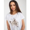 Biele tričko s potlačou kvetiny