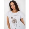 Biele tričko s potlačou kvetiny