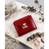 Rovicky Červená malá dámska kožená peňaženka s ozdobným zapínanímV152