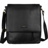 Peterson Čierna pánska kožená messenger taška