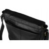 Peterson Čierna pánska kožená messenger taška