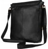 Peterson Čierna pánska kožená messenger taška
