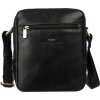 Černá kožená pánská messenger taška