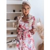 Biele šaty s ružovým kvetinovým vzorom SELIA