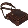 Peterson Hnedá kožená messenger taška cez rameno