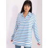 Bielo-modré pruhované tričko s golierom
