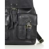 MARCO MAZZINI čierny kožený batoh s vreckami