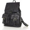 MARCO MAZZINI čierny kožený batoh s vreckami