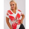 Biele tričko s červenou kvetinovou potlačou