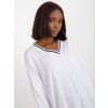 Biele dámske voľné tričko s výstrihom