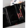 Peterson Čierna kožená pánska peňaženka s červeným pruhom W067
