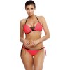Koralové bikiny s čiernym lemovaním Janette Nectarine