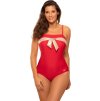 Červené jednodielne plavky s mašľou Farada