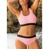 Svetloružové bikiny s čiernym pruhom Tuen