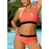 Koralové bikiny s čiernym pruhom Tuen