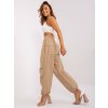Béžové dámske široké nohavice