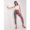 Zeleno-červené vzorované nohavice