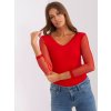 Červená blúzka s priesvitnými rukávmi*
