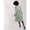 Svetlozelené midi šaty s dlhým rukávom