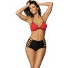 Červeno-čierne štýlové bikiny Lisa Carnaby