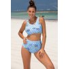 Svetlomodré bikiny s kvetinami Asani
