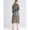 Čierno-sivé vzorované midi šaty