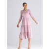 Svetloružové midi šaty s volánmi