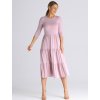 Svetloružové midi šaty s volánmi