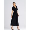Čierne midi šaty s rozparkom
