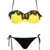 Žlto-čierne bikiny s čipkou Malaga-35