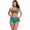 Zelené bikiny s tropickým vzorom a vysokým pásom Madison Viridian